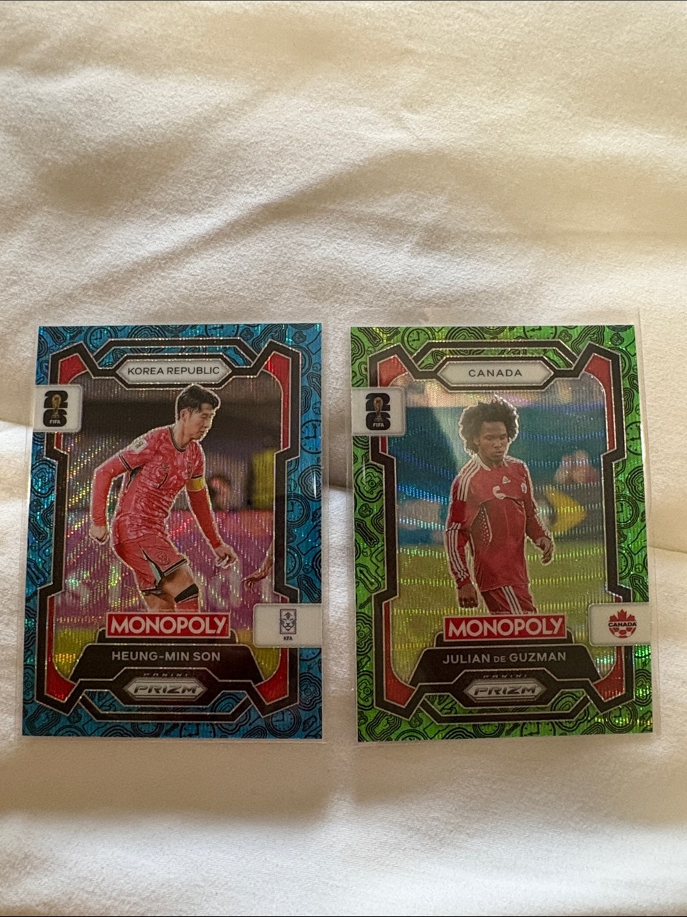 Panini Prizm Monopoly, FIFA holographic 
Heung-Min Son & Julian de Guzman